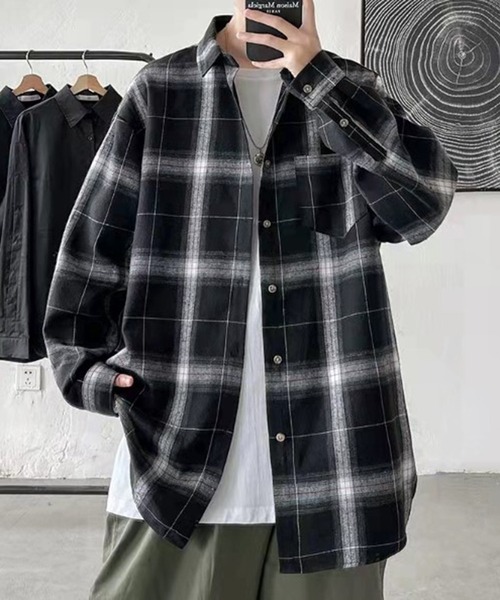 BENDER TOKYO】フランネル 長袖シャツ オンブレチェックシャツ