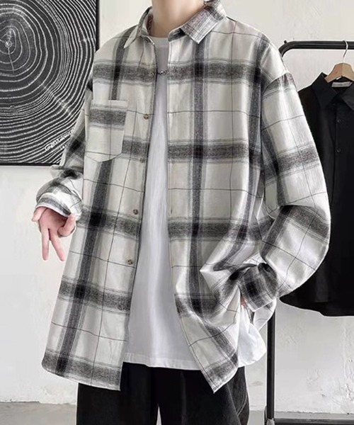 BENDER TOKYO】フランネル 長袖シャツ オンブレチェックシャツ