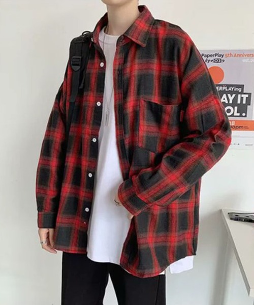 BENDER TOKYO(ベンダートウキョウ)の「【BENDER TOKYO】フランネル 長袖シャツ オンブレチェックシャツ(シャツ/ブラウス・メンズ・ホワイト/レッド/ブラック×ホワイト/ブラック・L/M)」の13枚目の写真