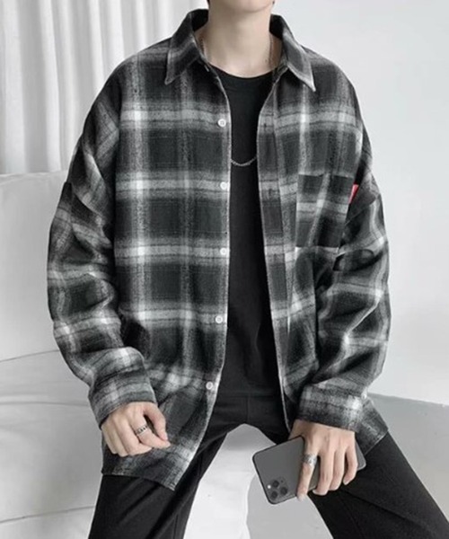 BENDER TOKYO(ベンダートウキョウ)の「【BENDER TOKYO】フランネル 長袖シャツ オンブレチェックシャツ(シャツ/ブラウス・メンズ・ホワイト/レッド/ブラック×ホワイト/ブラック・L/M)」の15枚目の写真