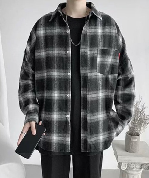 BENDER TOKYO】フランネル 長袖シャツ オンブレチェックシャツ