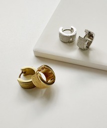 【ステンレス】グリッターフープピアス