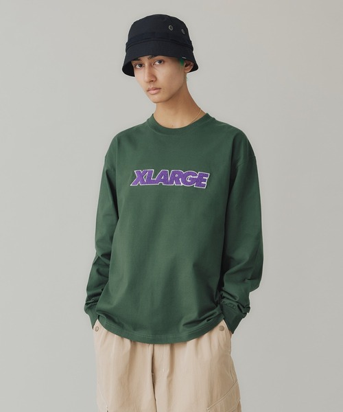 XLARGE(エクストララージ)の「STANDARD LOGO L/S TEE(Tシャツ/カットソー・メンズ・ブラック/グリーン/ネイビー/ホワイト・XL/S/L/M)」の5枚目の写真