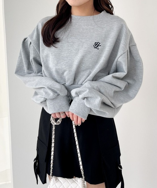 Heather（ヘザー）の「クロップドロゴ裏毛スウェット 102086