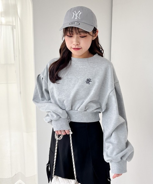 Heather（ヘザー）の「クロップドロゴ裏毛スウェット  102086（スウェット・レディース・ライトブルー/グレー/オートミール・FREE）」の9枚目の写真