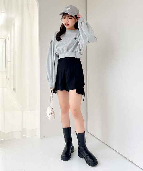 Heather（ヘザー）の「クロップドロゴ裏毛スウェット  102086（スウェット・レディース・ライトブルー/グレー/オートミール・FREE）」の10枚目の写真