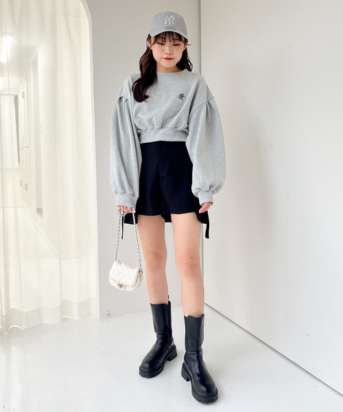 Heather（ヘザー）の「クロップドロゴ裏毛スウェット  102086（スウェット・レディース・ライトブルー/グレー/オートミール・FREE）」の12枚目の写真