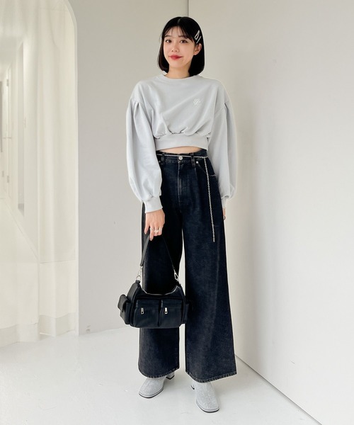 Heather（ヘザー）の「クロップドロゴ裏毛スウェット  102086（スウェット・レディース・ライトブルー/グレー/オートミール・FREE）」の17枚目の写真