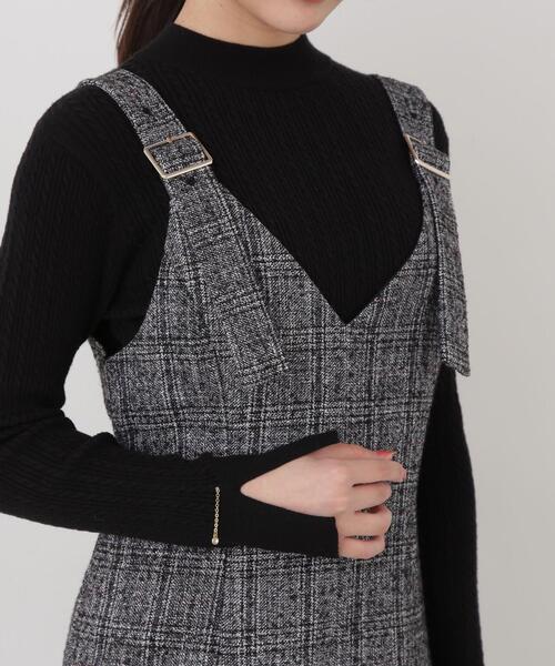 PROPORTION BODY DRESSING(プロポーションボディドレッシング)の「ツイードバックルジャンパースカート(ワンピース・レディース・ベージュ/ブラック・MEDIUM/SMALL)」の9枚目の写真