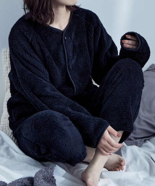 ボア セットアップ ルームウェア 部屋着 ユニセックス もこもこ