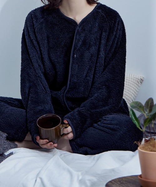 ボア セットアップ ルームウェア 部屋着 ユニセックス もこもこ