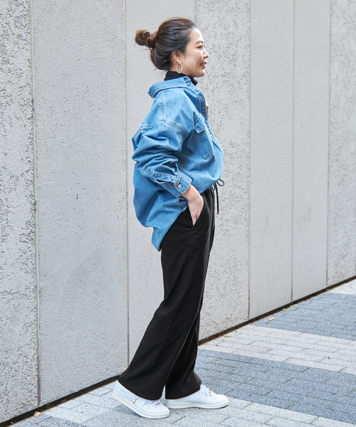 B.C STOCK(ベーセーストック)の「ウォームタッチストレッチイージーパンツ(スラックス・レディース・ホワイト/チャコールグレー/ブルー/ブラック・FREE)」の6枚目の写真