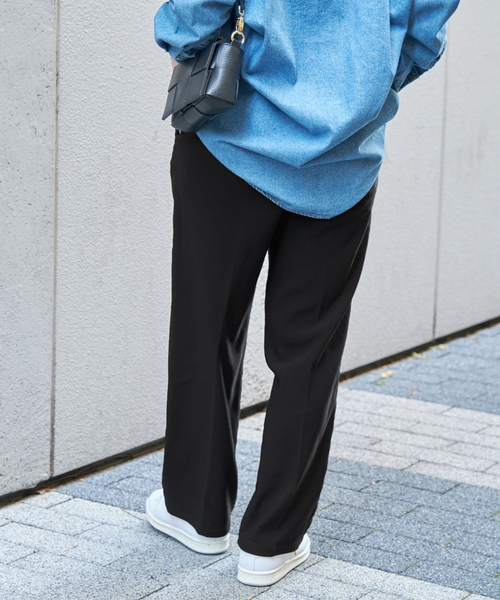 B.C STOCK(ベーセーストック)の「ウォームタッチストレッチイージーパンツ(スラックス・レディース・ホワイト/チャコールグレー/ブルー/ブラック・FREE)」の10枚目の写真