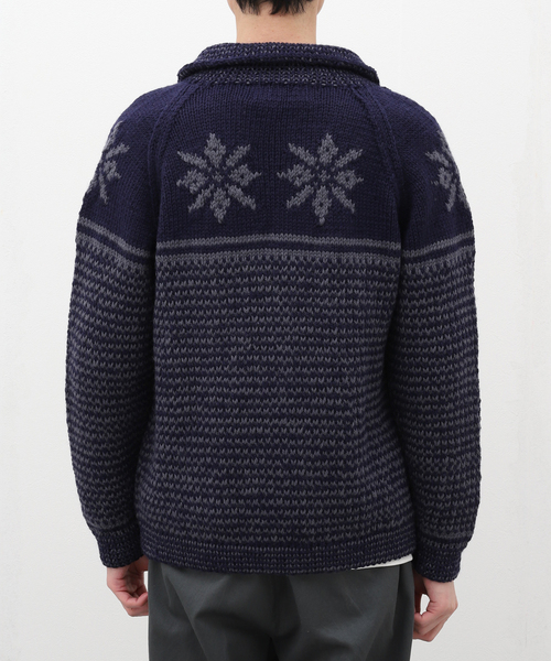 INVERALLAN（インバーアラン）の「【INVERALLAN / インバーアラン】HANDKNIT 30E（カーディガン/ボレロ・メンズ・ネイビー・40/42/44）」の5枚目の写真