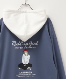 RED CAP GIRL レッドキャップガール バックプリント 配色パーカー