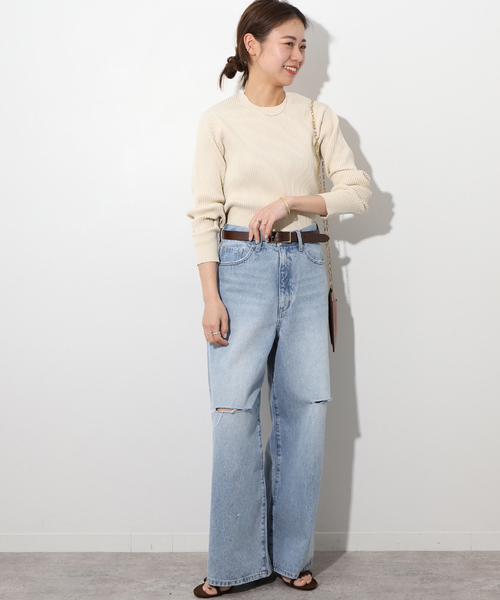 JOURNAL STANDARD relume(ジャーナルスタンダード レリューム)の「《追加》ウォッシャブルエステルヤーンリブプルオーバー(ニット/セーター・レディース・サックスブルー/アイボリー/レッド/ネイビー/ブラック・FREE)」の13枚目の写真