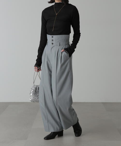 FREE'S MART（フリーズマート）の「◆シャーリング配色メローカットソー（Tシャツ/カットソー・レディース・ホワイト/グリーン/ブラック・FREE）」の10枚目の写真