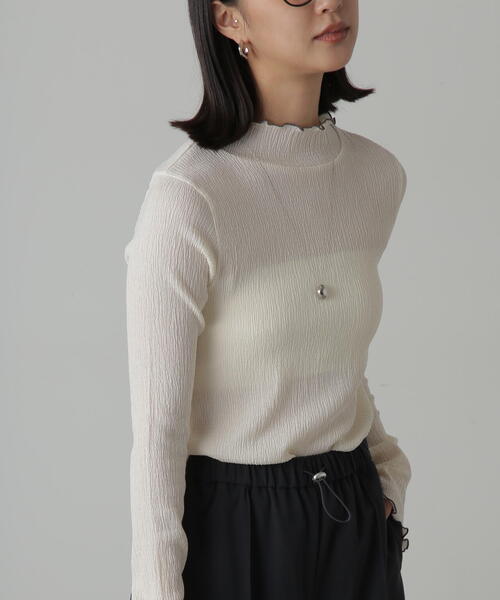 FREE'S MART（フリーズマート）の「◆シャーリング配色メローカットソー（Tシャツ/カットソー・レディース・ホワイト/グリーン/ブラック・FREE）」の14枚目の写真