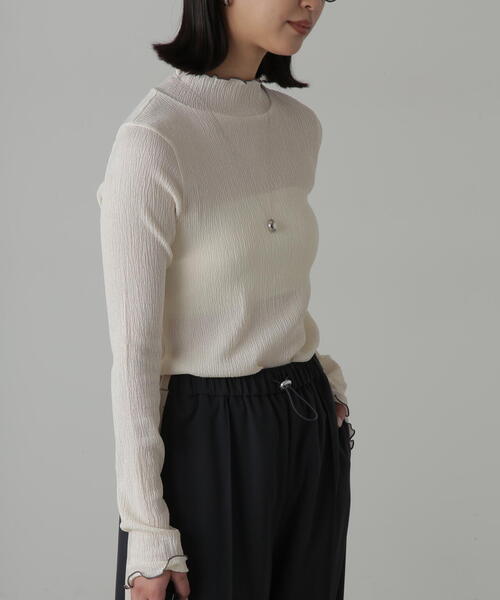 FREE'S MART（フリーズマート）の「◆シャーリング配色メローカットソー（Tシャツ/カットソー・レディース・ホワイト/グリーン/ブラック・FREE）」の15枚目の写真