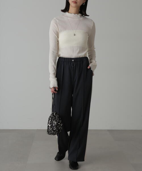 FREE'S MART（フリーズマート）の「◆シャーリング配色メローカットソー（Tシャツ/カットソー・レディース・ホワイト/グリーン/ブラック・FREE）」の16枚目の写真