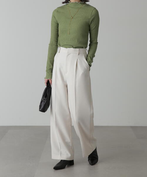 FREE'S MART（フリーズマート）の「◆シャーリング配色メローカットソー（Tシャツ/カットソー・レディース・ホワイト/グリーン/ブラック・FREE）」の22枚目の写真