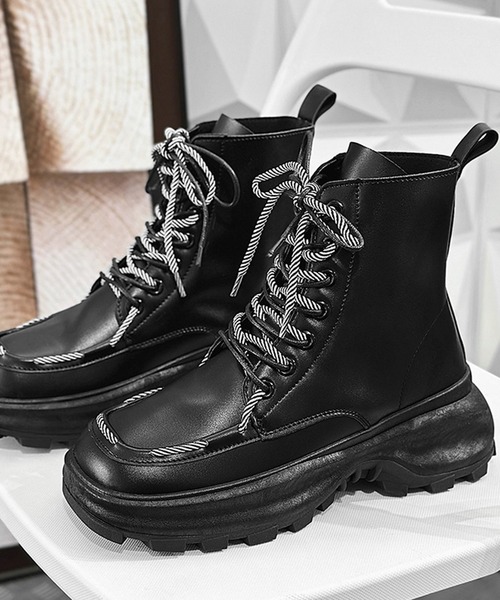 aimoha(アイモハ)の「aimoha men THICK SOLE BOOTS 厚底ブーツ(ブーツ・メンズ・その他1/ブラック・24.5cm/25.5cm/26.0cm/25.0cm/27.0cm/26.5cm)」の8枚目の写真