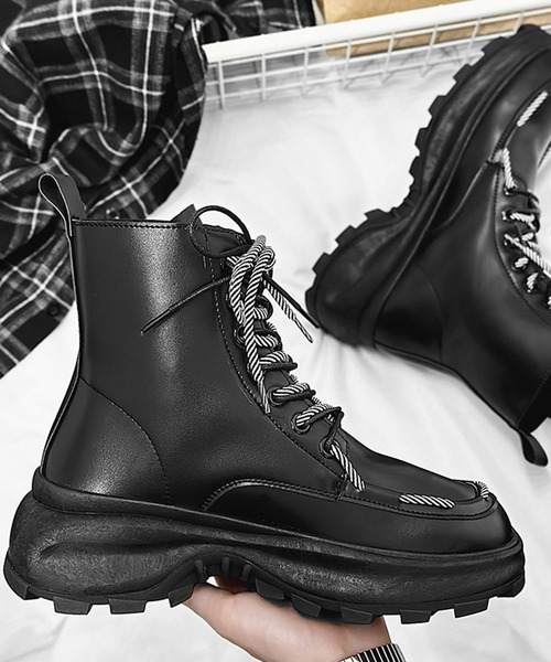 aimoha(アイモハ)の「aimoha men THICK SOLE BOOTS 厚底ブーツ(ブーツ・メンズ・その他1/ブラック・24.5cm/25.5cm/26.0cm/25.0cm/27.0cm/26.5cm)」の9枚目の写真