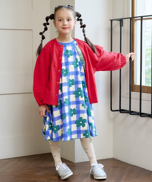 HOGAN RANCH WEAR（ホーガンランチウエア）の「ニットサッカーカーディガン（80～140cm）（カーディガン/ボレロ・キッズ・パープル/ライトグレー/レッド/ブルー・80/90/100/110/120/130/140）」の10枚目の写真