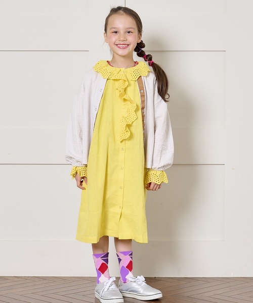 HOGAN RANCH WEAR（ホーガンランチウエア）の「ニットサッカーカーディガン（80～140cm）（カーディガン/ボレロ・キッズ・パープル/ライトグレー/レッド/ブルー・80/90/100/110/120/130/140）」の6枚目の写真