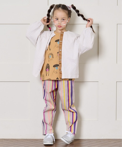 HOGAN RANCH WEAR（ホーガンランチウエア）の「ニットサッカーカーディガン（80～140cm）（カーディガン/ボレロ・キッズ・パープル/ライトグレー/レッド/ブルー・80/90/100/110/120/130/140）」の9枚目の写真