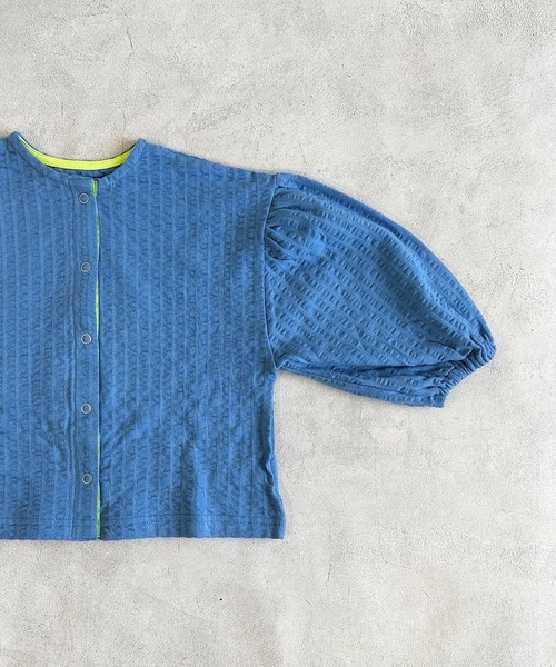 HOGAN RANCH WEAR（ホーガンランチウエア）の「ニットサッカーカーディガン（80～140cm）（カーディガン/ボレロ・キッズ・パープル/ライトグレー/レッド/ブルー・80/90/100/110/120/130/140）」の12枚目の写真