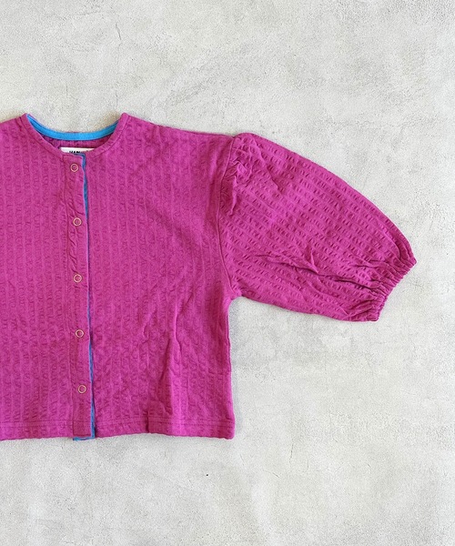 HOGAN RANCH WEAR（ホーガンランチウエア）の「ニットサッカーカーディガン（80～140cm）（カーディガン/ボレロ・キッズ・パープル/ライトグレー/レッド/ブルー・80/90/100/110/120/130/140）」の16枚目の写真