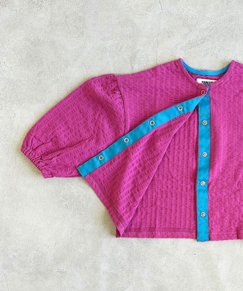 HOGAN RANCH WEAR（ホーガンランチウエア）の「ニットサッカーカーディガン（80～140cm）（カーディガン/ボレロ・キッズ・パープル/ライトグレー/レッド/ブルー・80/90/100/110/120/130/140）」の19枚目の写真