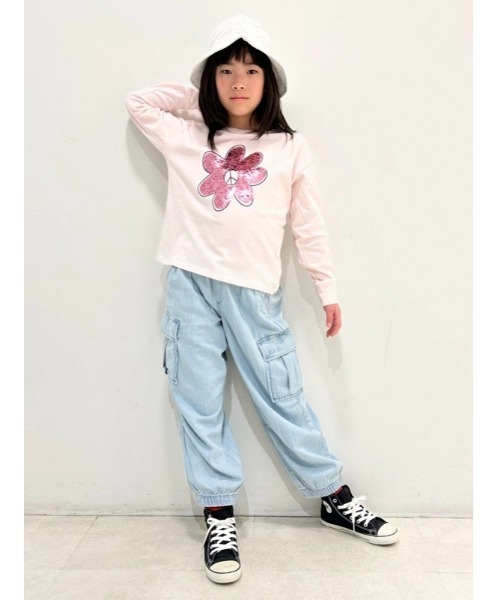 GAP（ギャップ）の「デニムカーゴパラシュートパンツ（キッズ）（デニムパンツ・キッズ・ライトインディゴブルー・S/M/L/XL/XXL/XS）」の12枚目の写真