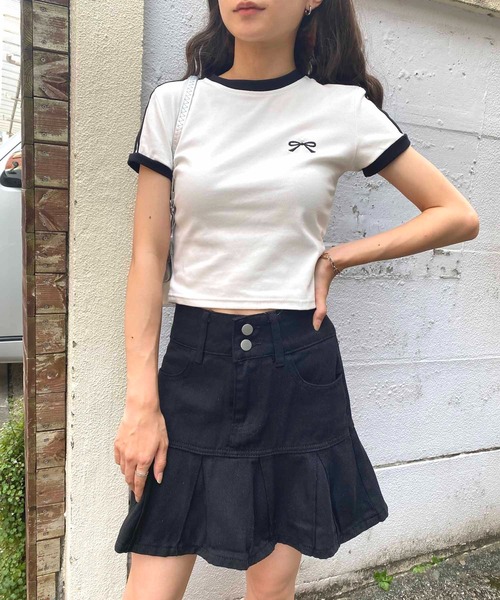 NANEA（ナネア）の「ダブルボタンプリーツデニムミニスカート（デニムスカート・レディース・ブラック/ブルー・SMALL/MEDIUM/LARGE/X-LARGE）」の18枚目の写真