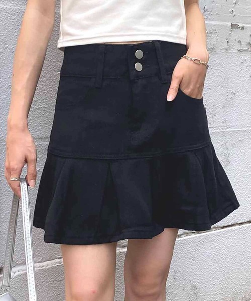 NANEA（ナネア）の「ダブルボタンプリーツデニムミニスカート（デニムスカート・レディース・ブラック/ブルー・SMALL/MEDIUM/LARGE/X-LARGE）」の13枚目の写真