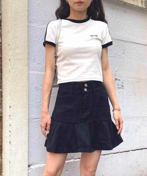 NANEA（ナネア）の「ダブルボタンプリーツデニムミニスカート（デニムスカート・レディース・ブラック/ブルー・SMALL/MEDIUM/LARGE/X-LARGE）」の15枚目の写真
