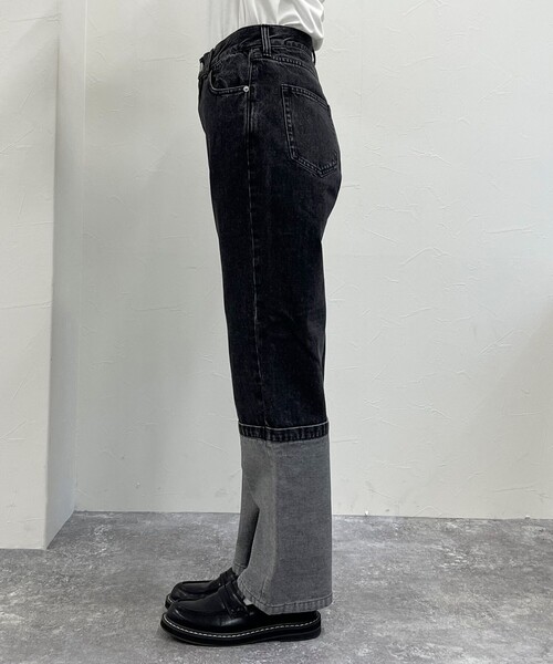 fredy emue（フレディエミュ）の「ロングロールアップデニムパンツ（デニムパンツ・レディース・ネイビー/ブラック・36/38）」の22枚目の写真