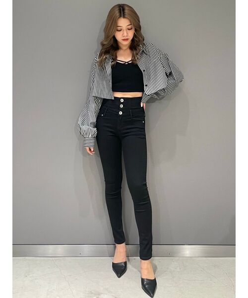 GYDA（ジェイダ）の「ポインテッドミュール（パンプス・レディース・オフホワイト/ブラック・LARGE/MEDIUM/SMALL）」の4枚目の写真