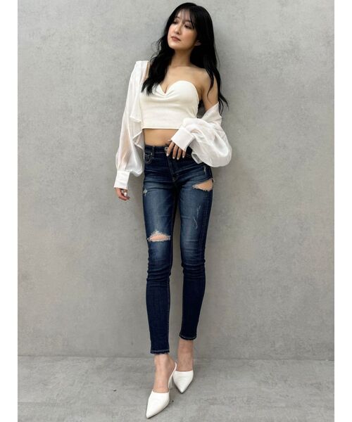 GYDA（ジェイダ）の「ポインテッドミュール（パンプス・レディース・オフホワイト/ブラック・LARGE/MEDIUM/SMALL）」の10枚目の写真