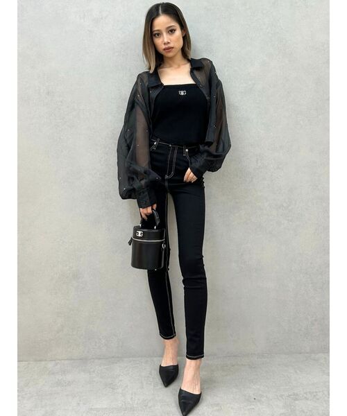 GYDA（ジェイダ）の「ポインテッドミュール（パンプス・レディース・オフホワイト/ブラック・LARGE/MEDIUM/SMALL）」の13枚目の写真