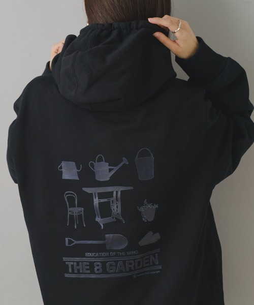 Kastane（カスタネ）の「【M.Lサイズ/ユニセックス】B 8GARDEN ロゴフーディー（パーカー・レディース・ブラック/ホワイト系その他/ブルー/グレー・L/M）」の12枚目の写真