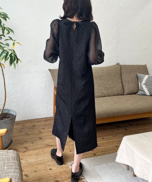 セール】小花柄ふくれジャガードワンピース（ワンピース）｜Rejoule  