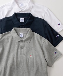 【Champion/チャンピオン】ワンポイントロゴ刺繍＆ミニワッペンデザイン メンズベーシック ポロシャツ/ショートスリーブ/24SS