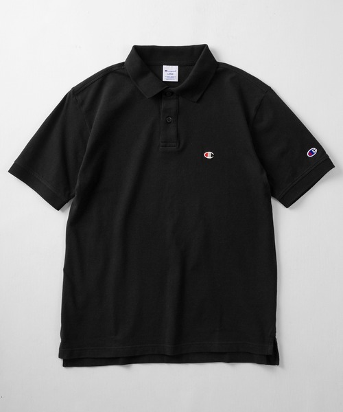 Champion（チャンピオン）の「【Champion/チャンピオン】ワンポイントロゴ刺繍＆ミニワッペンデザイン メンズベーシック ポロシャツ/ショートスリーブ/24SS（ポロシャツ・メンズ・ネイビー/ホワイト/ブラック/グレー・M/L/XL）」の5枚目の写真