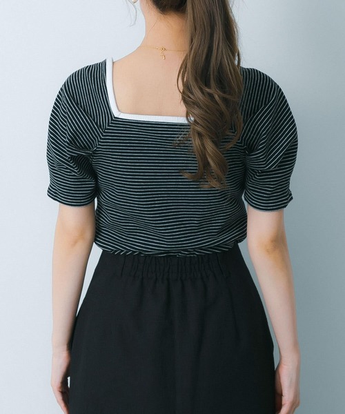 HEYUMM（ヘユム）の「タックボリュームスリーブカットソー（Tシャツ/カットソー・レディース・ブラック系その他/ミント/アイボリー・ONE）」の8枚目の写真