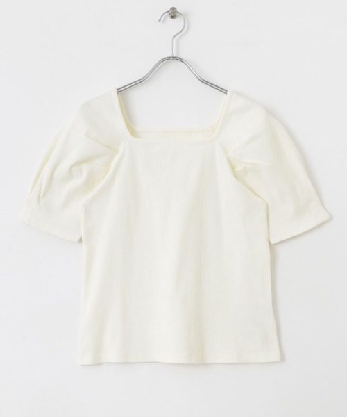 HEYUMM（ヘユム）の「タックボリュームスリーブカットソー（Tシャツ/カットソー・レディース・ブラック系その他/ミント/アイボリー・ONE）」の10枚目の写真