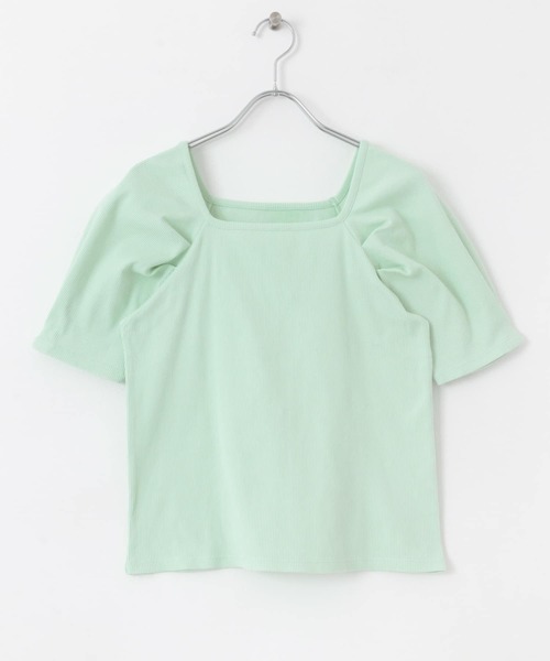 HEYUMM（ヘユム）の「タックボリュームスリーブカットソー（Tシャツ/カットソー・レディース・ブラック系その他/ミント/アイボリー・ONE）」の12枚目の写真