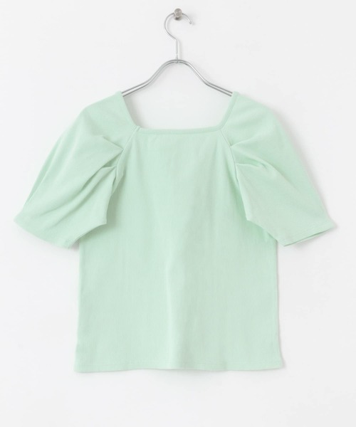 HEYUMM（ヘユム）の「タックボリュームスリーブカットソー（Tシャツ/カットソー・レディース・ブラック系その他/ミント/アイボリー・ONE）」の13枚目の写真