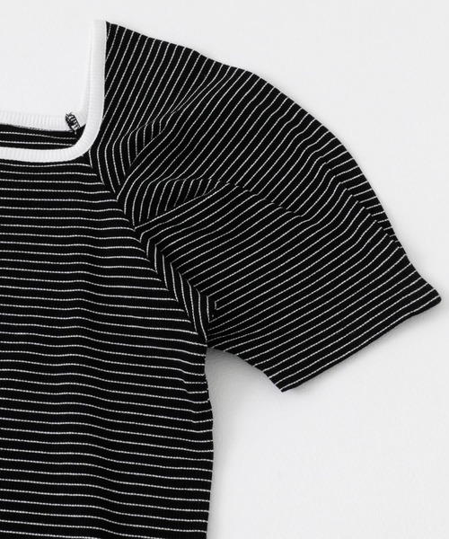 HEYUMM（ヘユム）の「タックボリュームスリーブカットソー（Tシャツ/カットソー・レディース・ブラック系その他/ミント/アイボリー・ONE）」の5枚目の写真